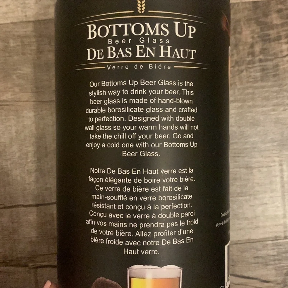 Final Touch Bottoms Up Beer‎ Glass Set of 2